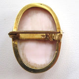 14K Yellow Gold Coral Cameo Brooch/Pin - D & L  Vintage 
