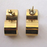 14K Gold Scrolled Pierced Earrings - D & L  Vintage 
