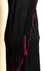 Circa 1970s/1980s Lilli Diamond of California Black and Pink Fringed Dress - D & L  Vintage 