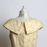 Late 1950s/Early 1960s Lilli Diamond of California Cream Ivory Silk Brocade Dress - D & L  Vintage 