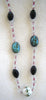 Art Deco Glass Crystal and Decorative Bead Necklace - D & L  Vintage 