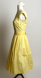 Circa 1960s Yellow Cotton Embroidered Sundress - D & L  Vintage 