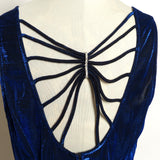 Circa 1980s SharAidNites Blue Velvet Rhinestone Dress - D & L  Vintage 