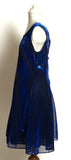 Circa 1980s SharAidNites Blue Velvet Rhinestone Dress - D & L  Vintage 