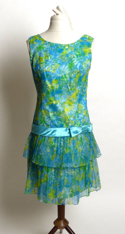 Circa 1980s Custom-Made Floral Mini Dress - D & L  Vintage 