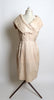 Circa 1950s Cream Brocade Shawl-Collared Dress - D & L  Vintage 