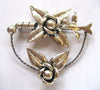 Art Deco Sterling Silver Bird and Flower Pin - D & L  Vintage 