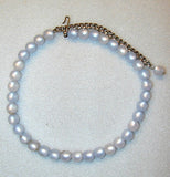Luminous Blue Plastic Bead Necklace/Choker - D & L  Vintage 