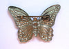 Unsigned Silvertone Enamel Butterfly Brooch/Pin - D & L  Vintage 