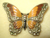 Unsigned Silvertone Enamel Butterfly Brooch/Pin - D & L  Vintage 