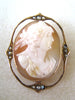 10K Yellow Gold Cultured Seed Pearl Cameo Pin/Pendant - D & L  Vintage 