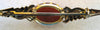 Unsigned Goldtone Faux Glass Carnelian Bar Brooch/Pin - D & L  Vintage 
