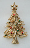 Gerry Goldtone and Enamel Christmas Tree Brooch/Pin - D & L  Vintage 