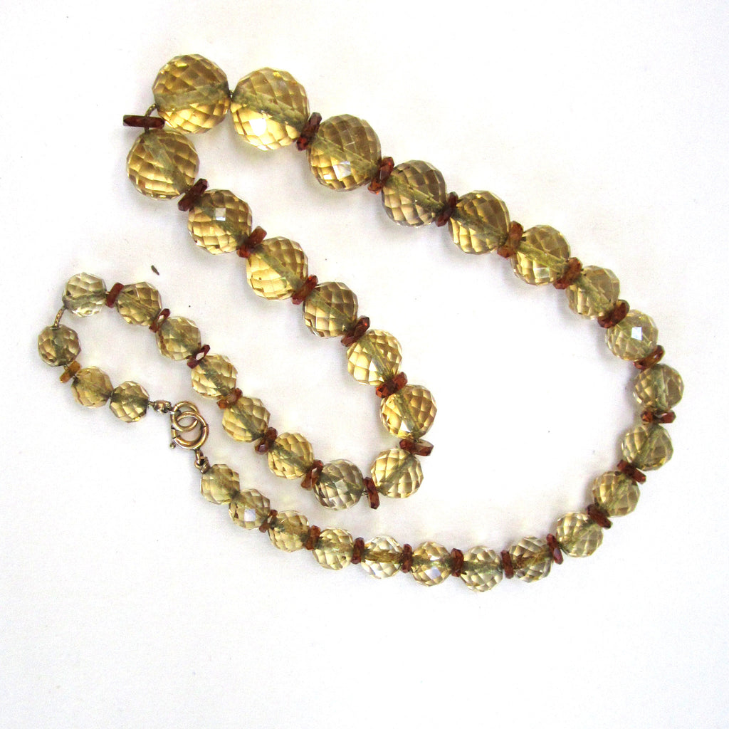 Faceted Citrine Bead Necklace