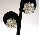Wired Aurora Borealis Crystal Bead Filigree Earrings - D & L  Vintage 