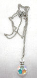 Unsigned Crystal and Rhinestone Necklace on a Silvertone Chain - D & L  Vintage 