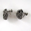 Silver-Tone Cut Steel Bead Knot Earrings - D & L  Vintage 