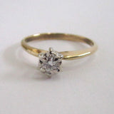 14K White and Yellow Gold Diamond Ring - D & L  Vintage 