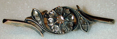10K Yellow Gold,Sterling Silver and Rose-Cut Diamond Victorian Brooch/Pin - D & L  Vintage 