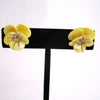 English China Yellow Pansy Earrings - D & L  Vintage 