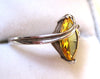 Sterling Silver Yellow and Clear Glass Stone Ring - D & L  Vintage 