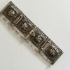 Art Deco Silver Metal Filigree Floral Belt Buckle - D & L  Vintage 