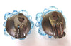 German-Made Pale Blue Plastic Faceted Bead Earrings - D & L  Vintage 