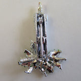 Gerry's Silver-Tone Enamel Christmas Candle Brooch/Pin - D & L  Vintage 