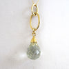 14K Yellow Gold Green Amethyst Necklace/Earrings Set - D & L  Vintage 