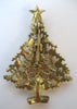 Coral and Green Gold-Tone Christmas Tree Brooch/Pin - D & L  Vintage 