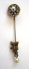 Unsigned Miriam Haskell Faux Pearl and Rhinestone Stick Pin - D & L  Vintage 