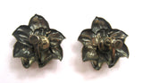 Arts and Crafts Sterling Silver Floral Hibiscus Earrings - D & L  Vintage 