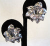 Arts and Crafts Sterling Silver Floral Hibiscus Earrings - D & L  Vintage 