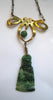 Art Deco Bow and Jade Buddha Necklace/Pendant - D & L  Vintage 