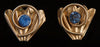 Silver Fan and Blue Rhinestone Screwback Earrings - D & L  Vintage 