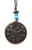 Turkish Coin Pendant with Blue Beads - D & L  Vintage 