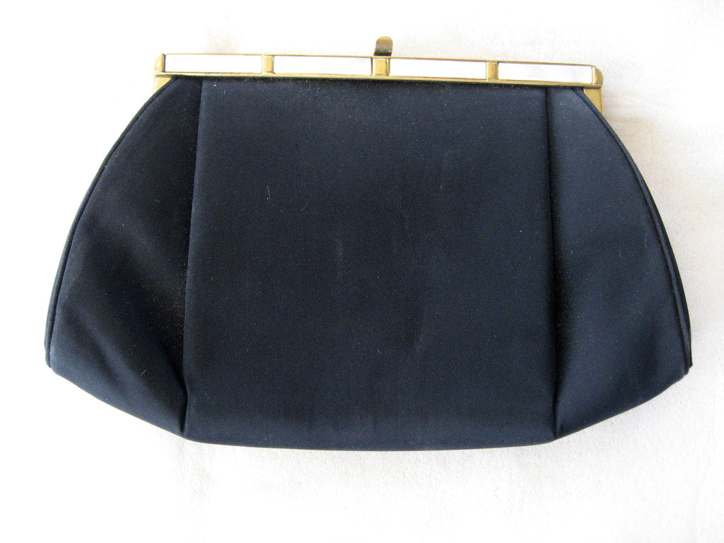 After Five Black Handbag with Mother-of-Pearl Trim