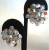 Circa 1950s Round Metallic Crystal Earrings - D & L  Vintage 