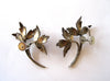 Circa 1950s Sterling Silver and Pearl Leaf Earrings - D & L  Vintage 