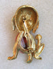 Unsigned Googly-eyed Goldtone Figural Puppy Brooch/Pin - D & L  Vintage 