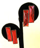 Art Deco Sterling Silver Red Glass Double Rectangle Earrings - D & L  Vintage 