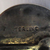 Scottish Sterling Silver Banded Agate Earrings - D & L  Vintage 