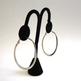 Silver-Tone Large Oval Hoop Earrings - D & L  Vintage 