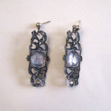 Sterling Silver Lava Cameo Earrings - D & L  Vintage 
