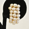 Freshwater Pearl Silver-Tone Half-Hoop Pierced Earrings - D & L  Vintage 