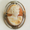 Sterling Silver Shell Cameo Brooch/Pin - D & L  Vintage 