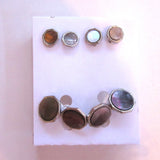 Art Deco Swank Mother-of-Pearl Cuff Link and Shirt Button Set - D & L  Vintage 