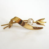Gold-Tone Freshwater Pearl Tulip Brooch/Pin - D & L  Vintage 