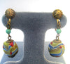 Unsigned Venetian Glass Disc Earrings - D & L  Vintage 