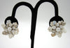 West German White Bead Snowflake Earrings - D & L  Vintage 
